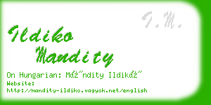 ildiko mandity business card